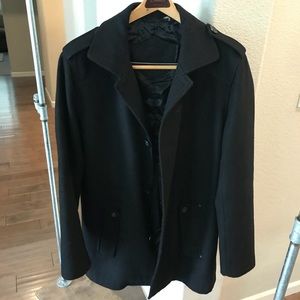 Black Rivet Pea Coat